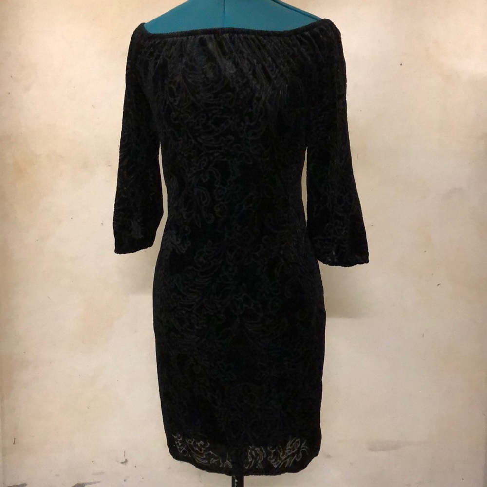 WHBM Velvet Black Off Shoulder Dress